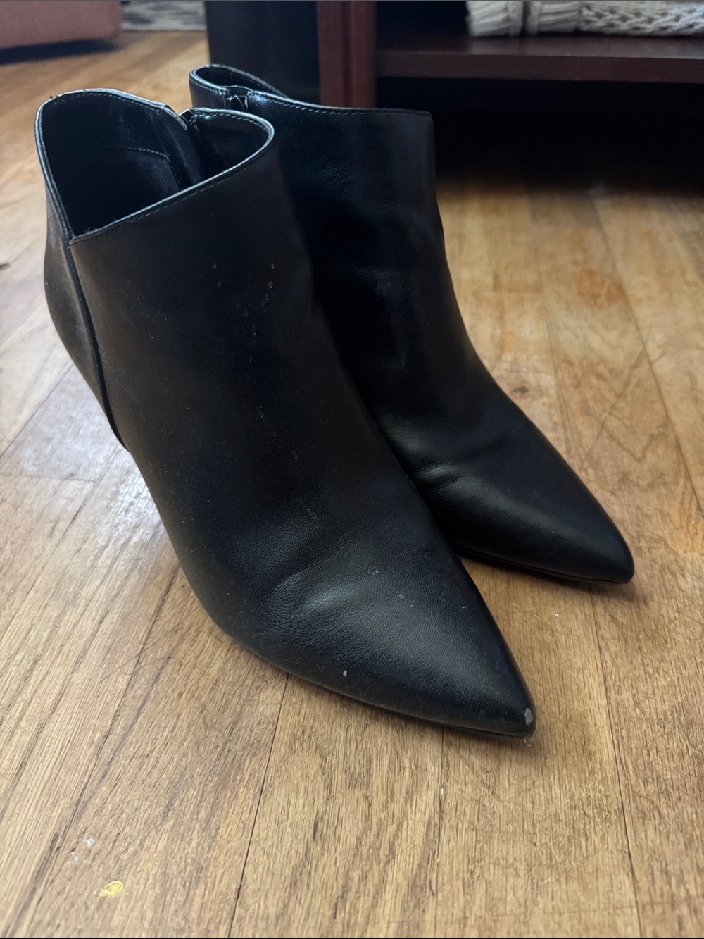 Kelly & Katie Black Pointed Toe Ankle Booties